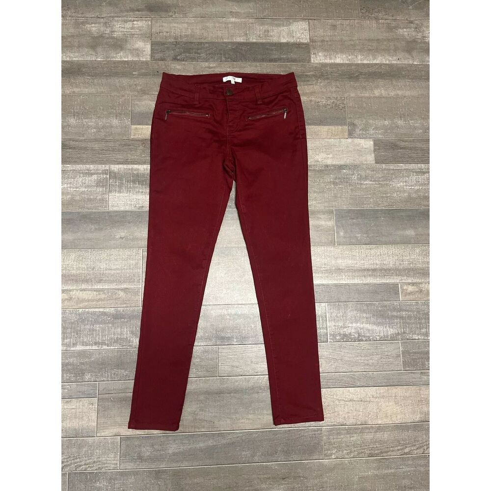 Love Fire Size 7 Women Jeans Red Stretch Skinny Low Rise Zipper Front Pocket
